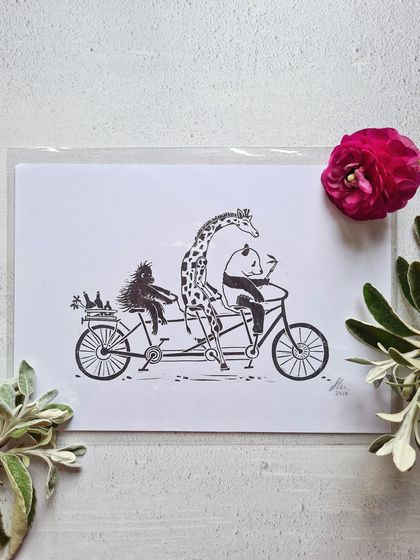 The Escapade Lino Print